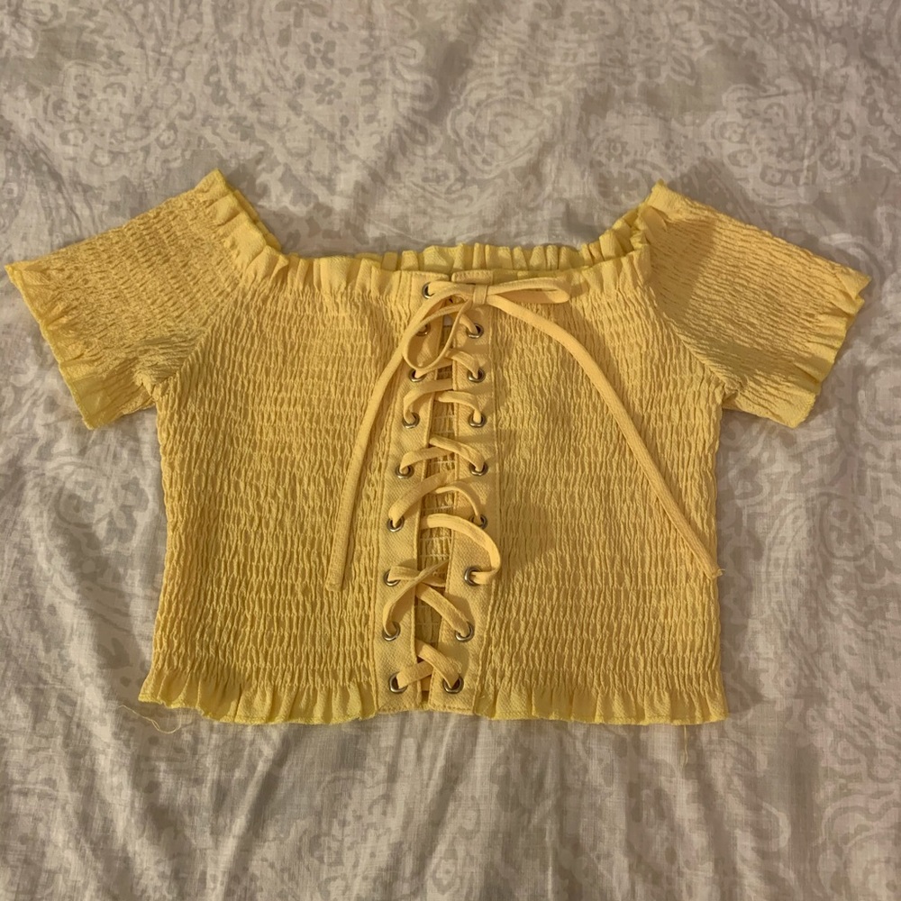 LF yellow crop top